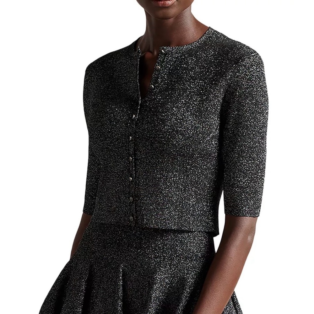 Ted Baker Sparkly Metallic Cropped Cardigan